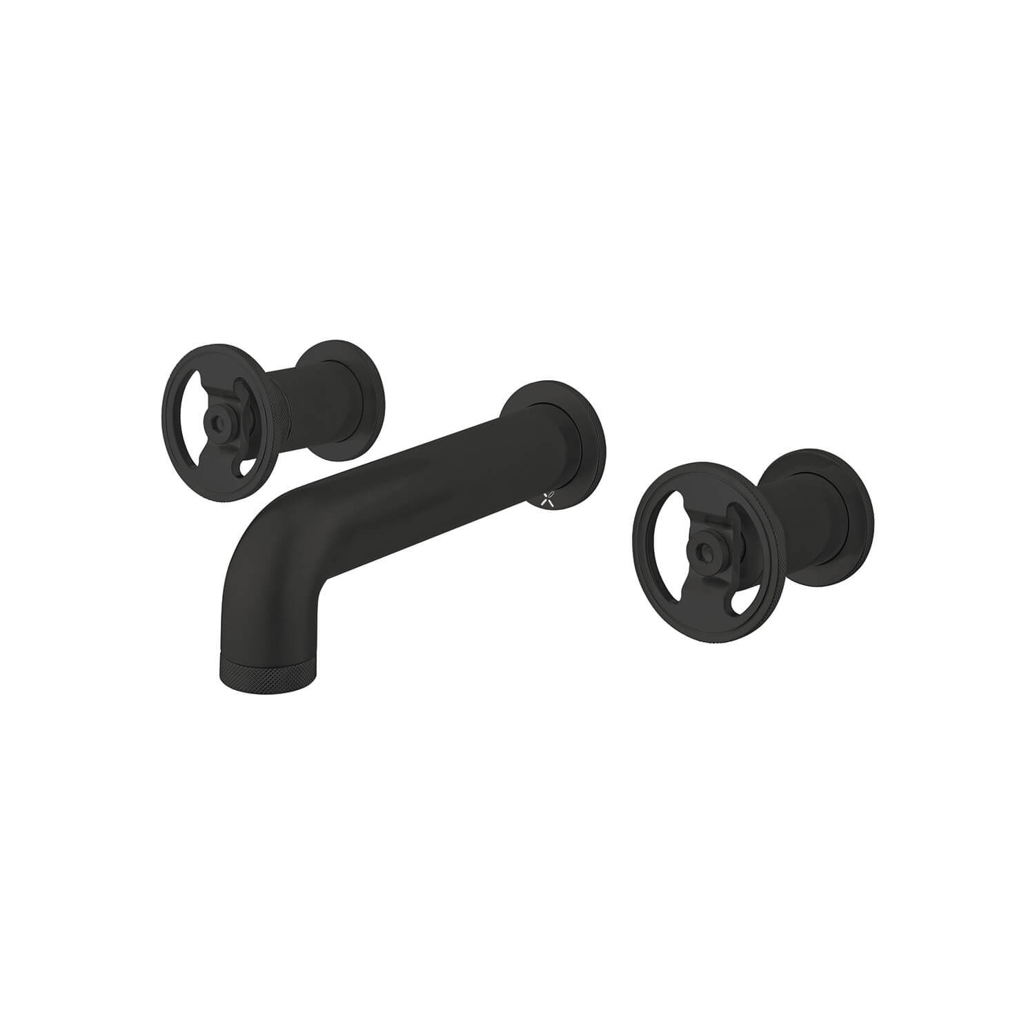 Crosswater Union WRAS Approved 3 Hole Wall Mounted Basin Mixer Tap with Wheels - Matt