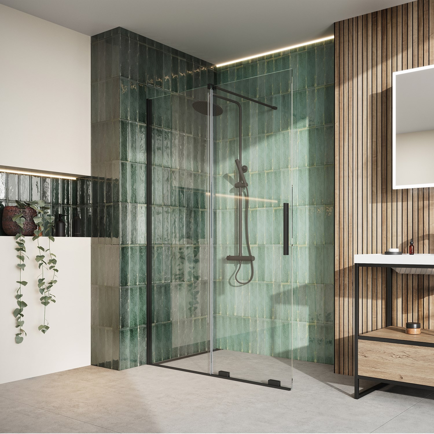 Harbour Momentum 8mm Easy Clean 2m Tall Sliding or Wetroom Shower Door & Optional Side