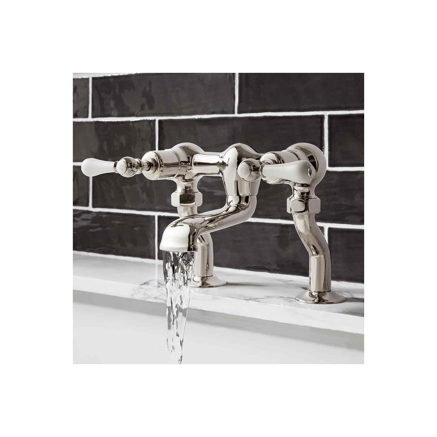 Crosswater Belgravia Twin Lever Bath Filler - Chrome