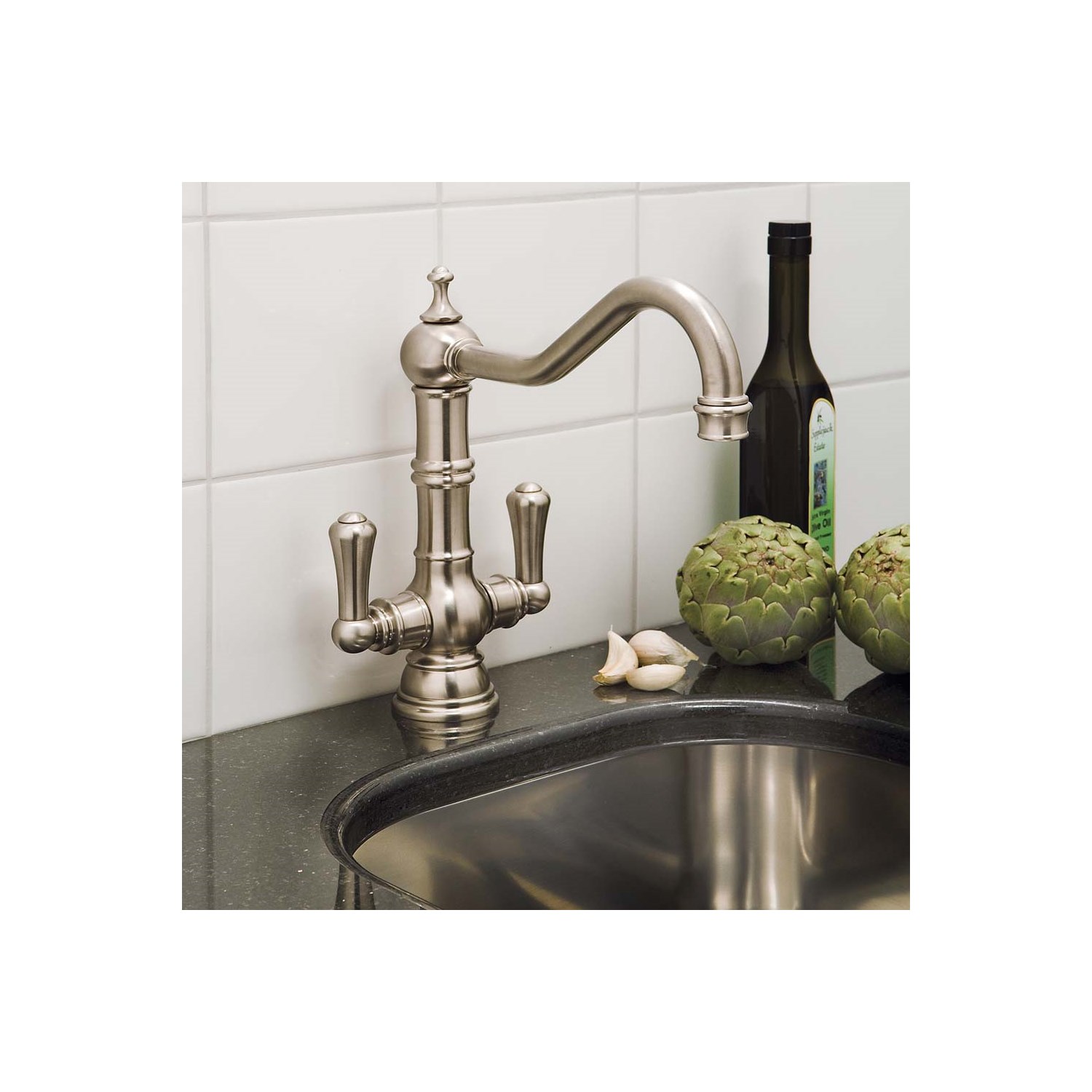 Perrin & Rowe Provence Twin Lever Monobloc Sink Mixer