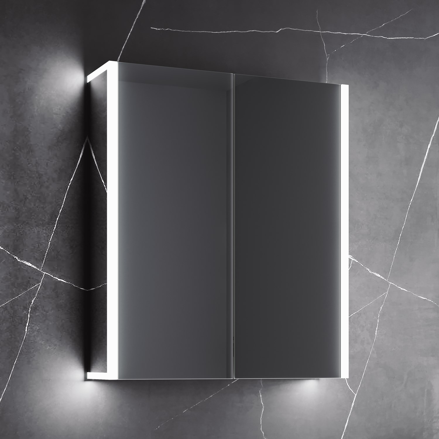 Harbour Icon Double Door LED Bathroom Mirror with Demister Pad