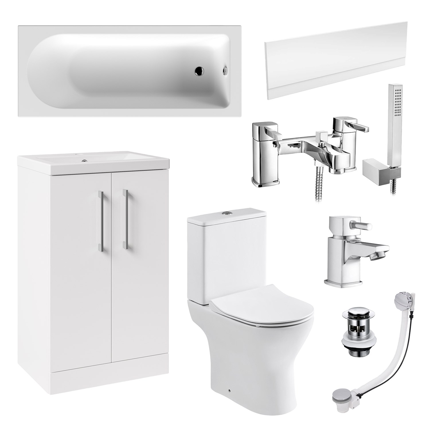 Erin Complete Vanity Unit Bathroom Suite with Rimless Toilet | Tap ...
