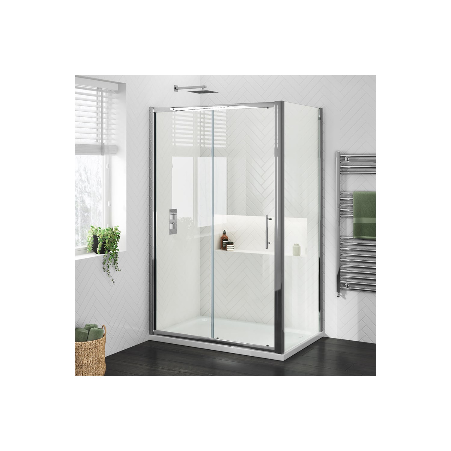 Harbour i6 Easy Clean 6mm Sliding Shower Door & Optional Side Panel