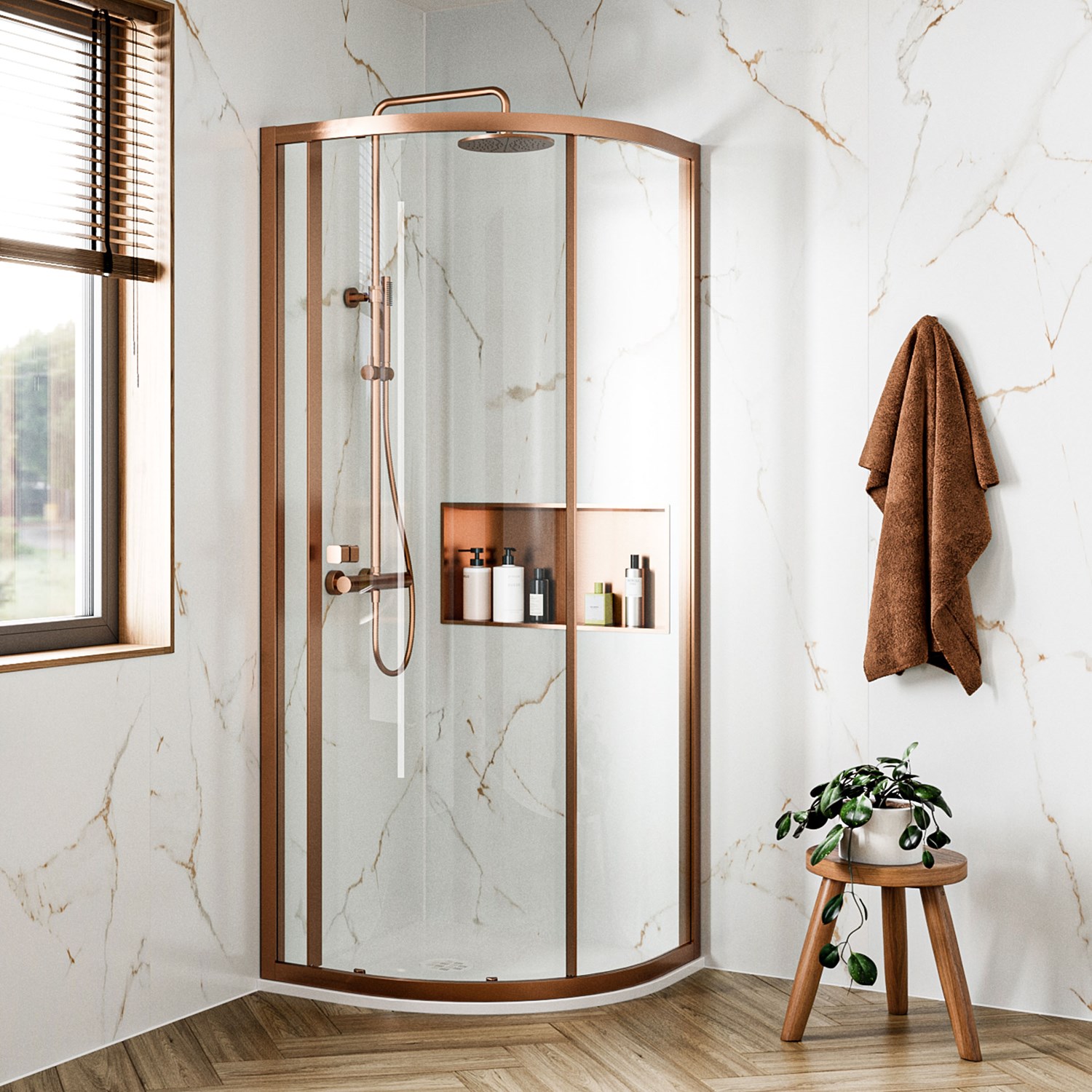 Clear 6 6mm Brushed Sliding Single Door Quadrant Shower Enclosure