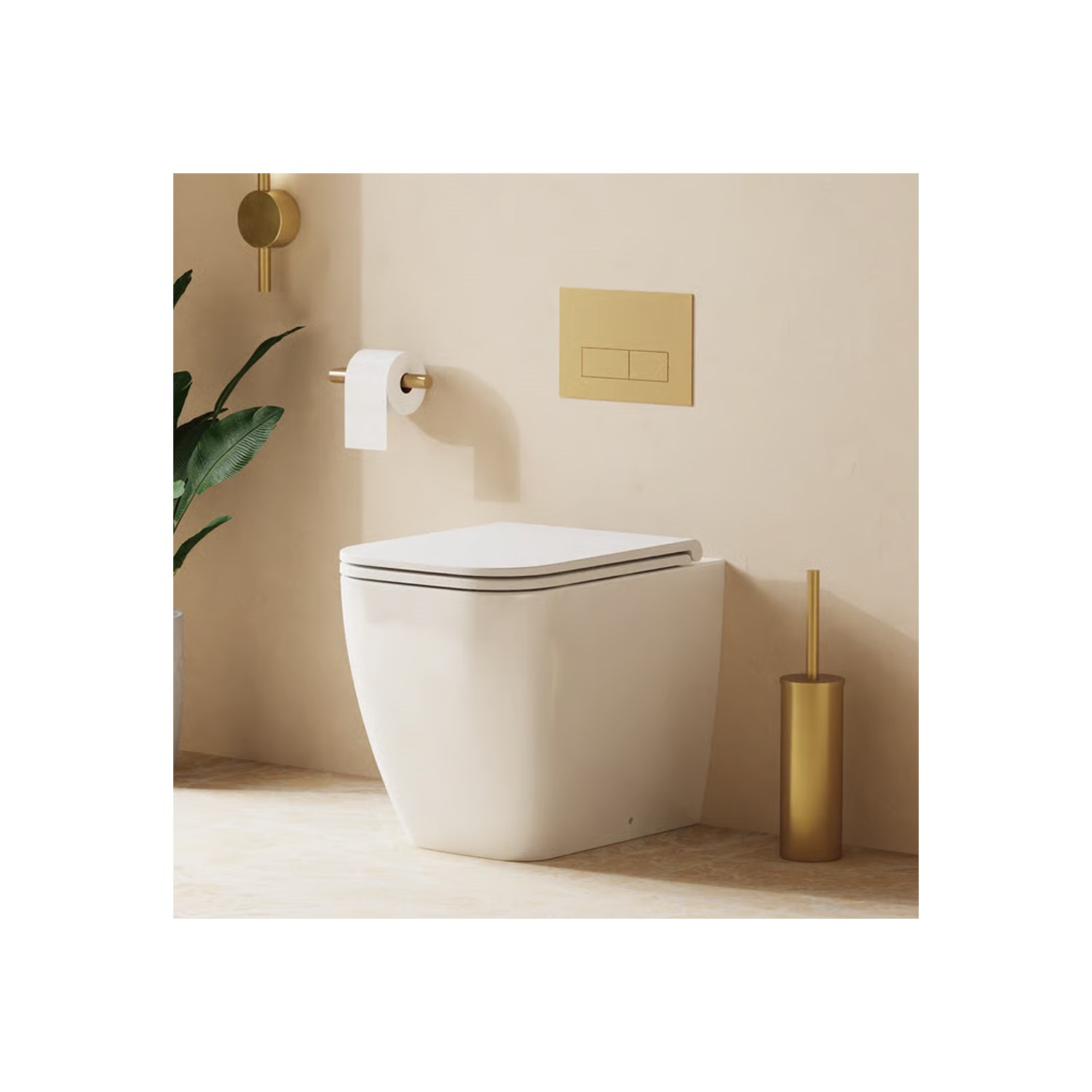 Crosswater Mada Square Back to Wall Rimless Toilet & Soft Close Seat