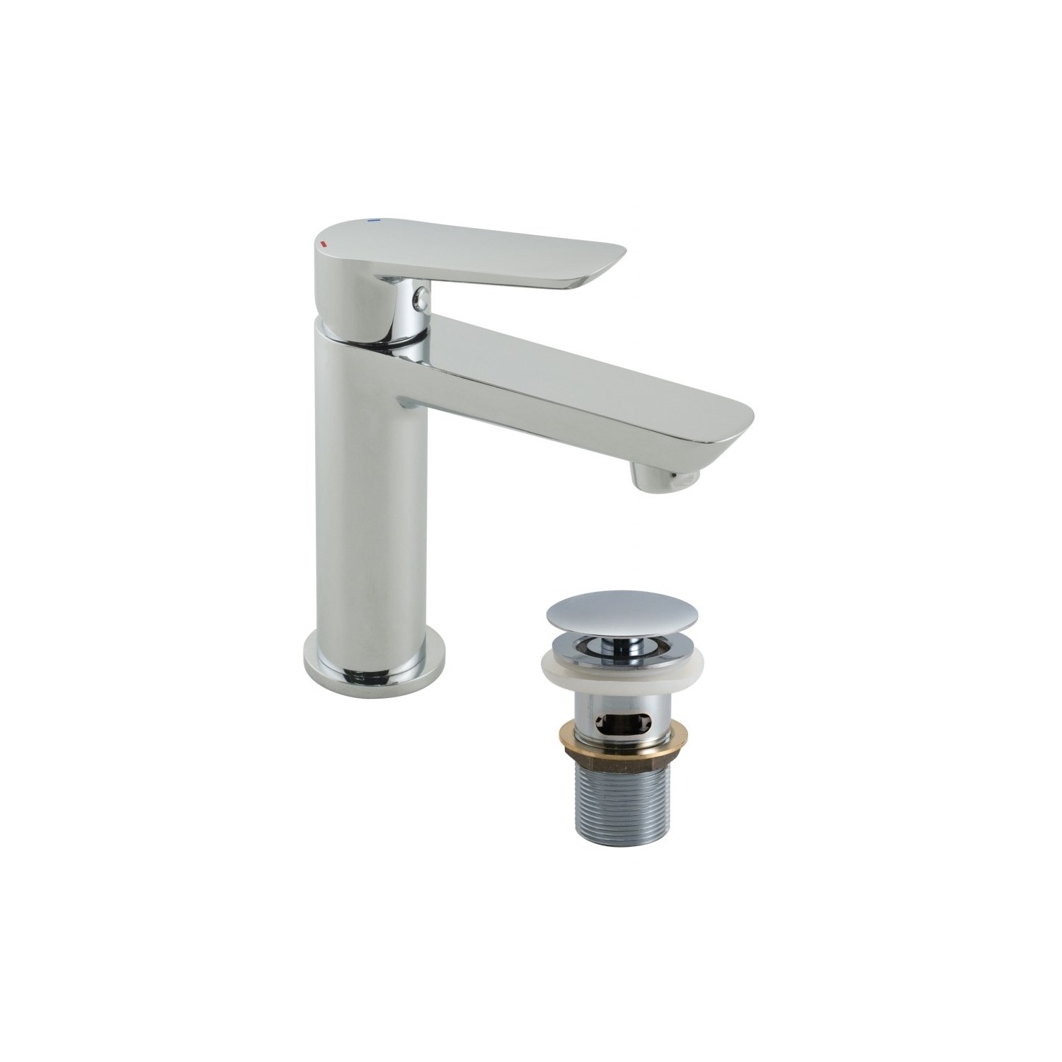 Vado Photon Single Lever Mini Mono Basin Mixer with Universal Clicker Waste