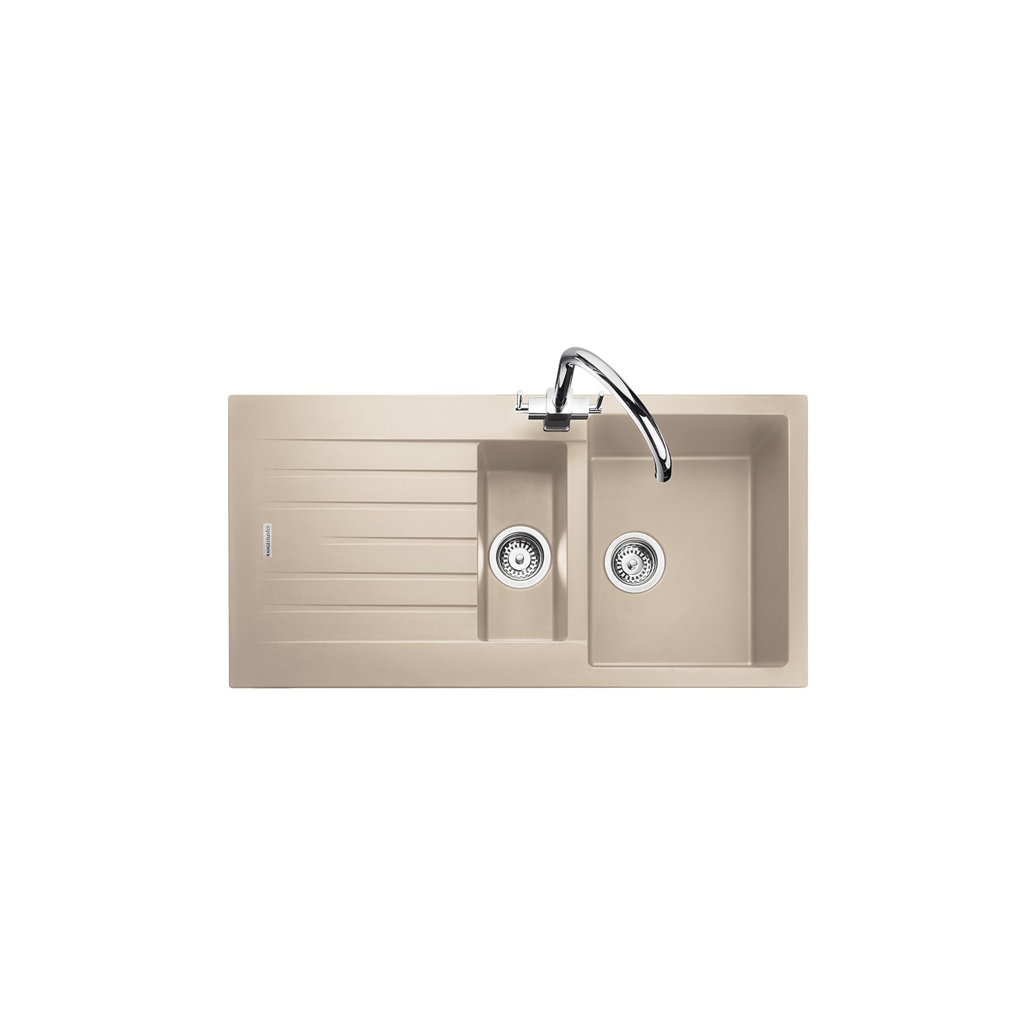 Rangemaster Andesite Stone Igneous Granite 1.5 Bowl Sink with Reversible Drainer & Waste