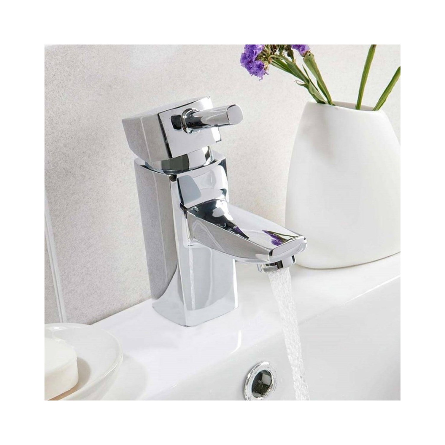 Vellamo Quadro Chrome Basin Mixer Tap & Waste