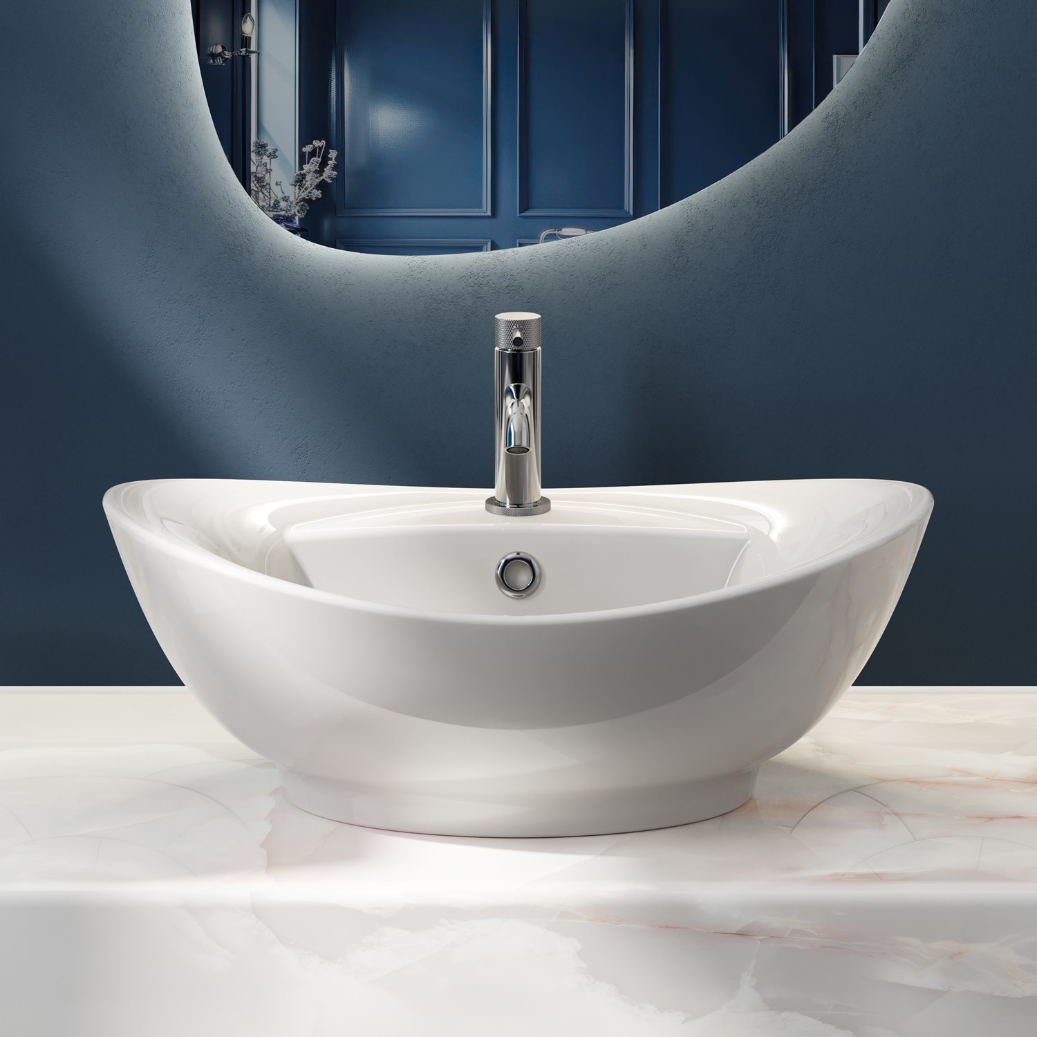 Butler Basin Small Butler & Rose 1 Tap Hole Ceramic Oval Countertop Basin - 590mm | Tap ...