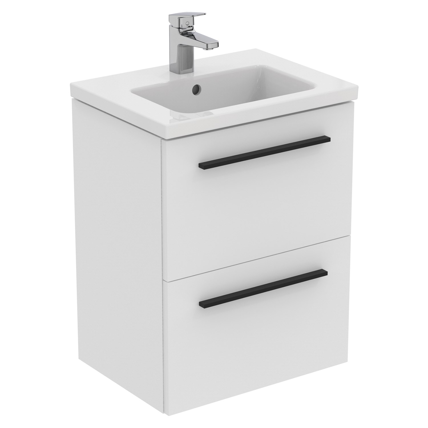 Ideal Standard i.life S 500mm Wall Mounted 2 Drawer Compact Vanity Unit & Basin