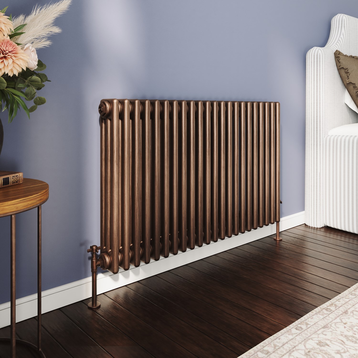 Toasty Ardleigh Antique Copper Horizontal 3 Column Radiator | Tap Warehouse