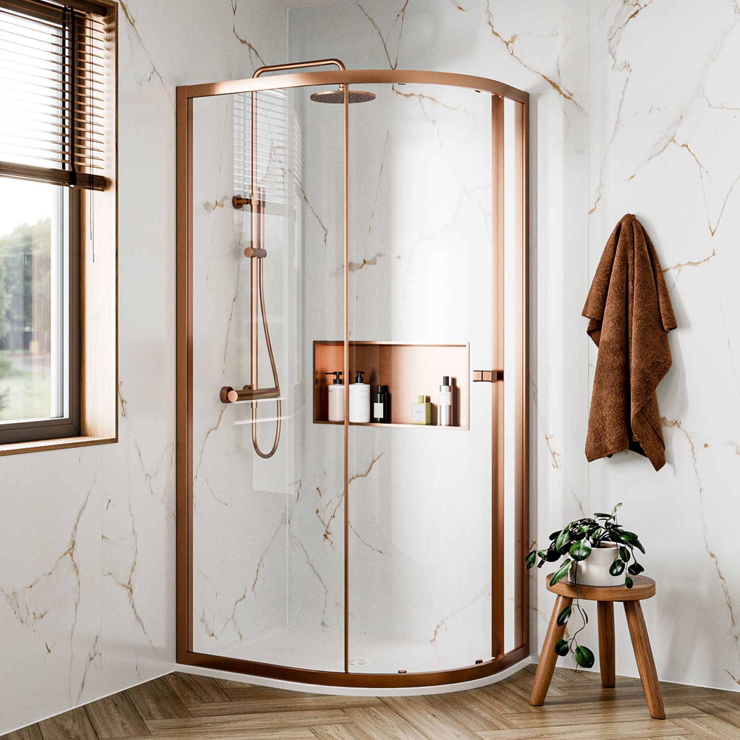 Sliding Taps Crosswater Clear 6 6mm Brushed Bronze Sliding Single Door Offset ...