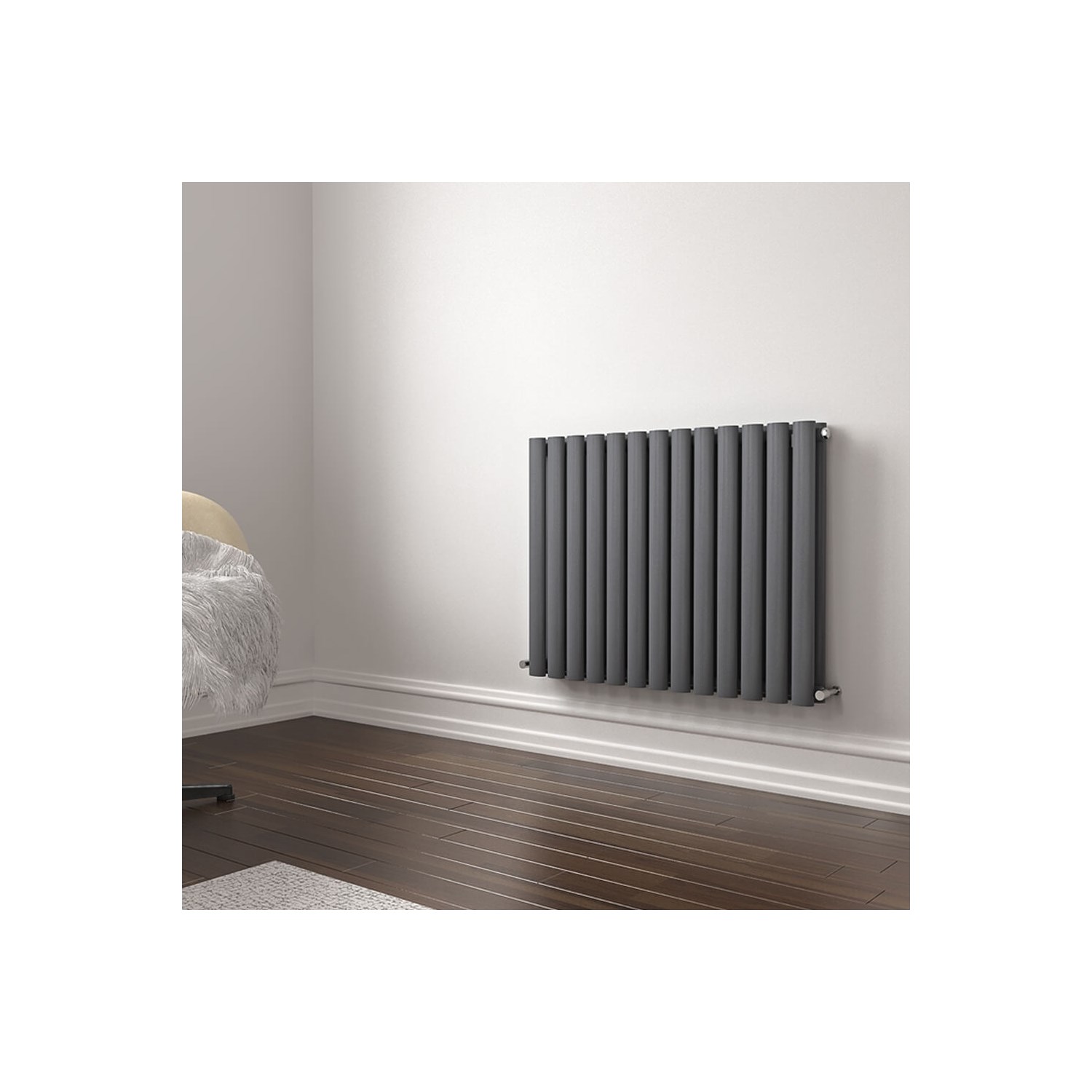 Brenton Oval Double Panel Horizontal Radiator - 600 x 780mm