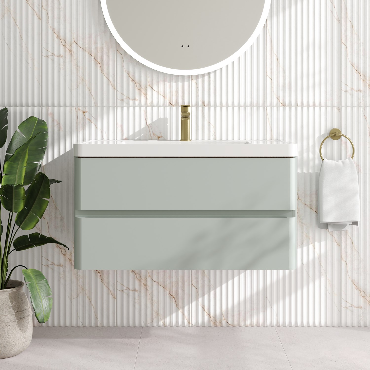 Drench Origin 900mm Wall Mounted Vanity Unit & Basin