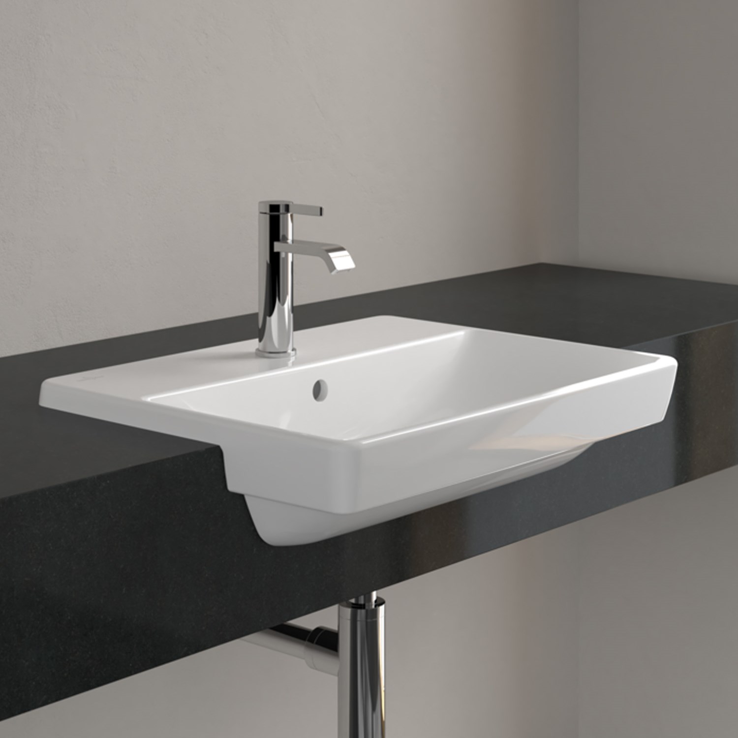 & Architectura 550mm Semi Recessed Basin Square