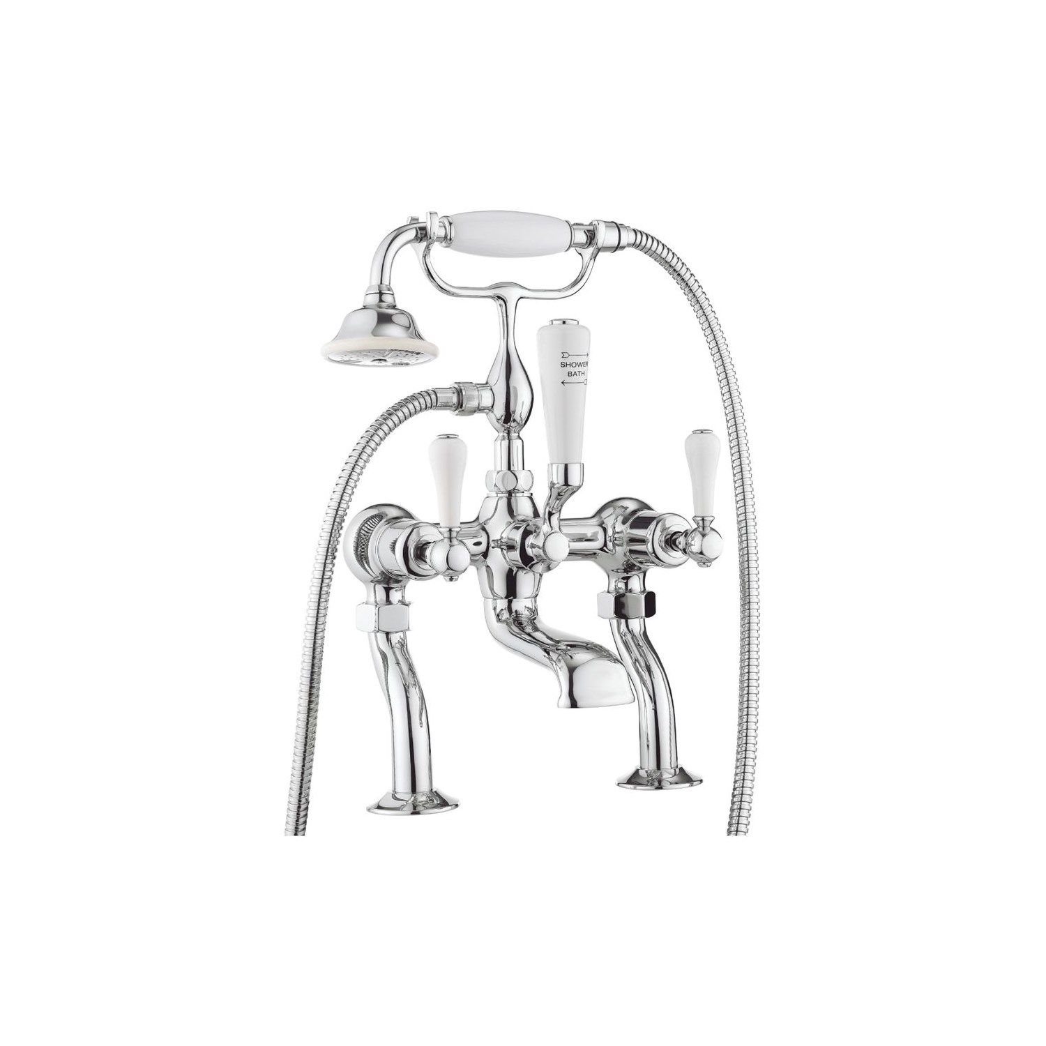 Crosswater Belgravia Lever Deck Mounted Bath Shower Mixer with Handset Kit