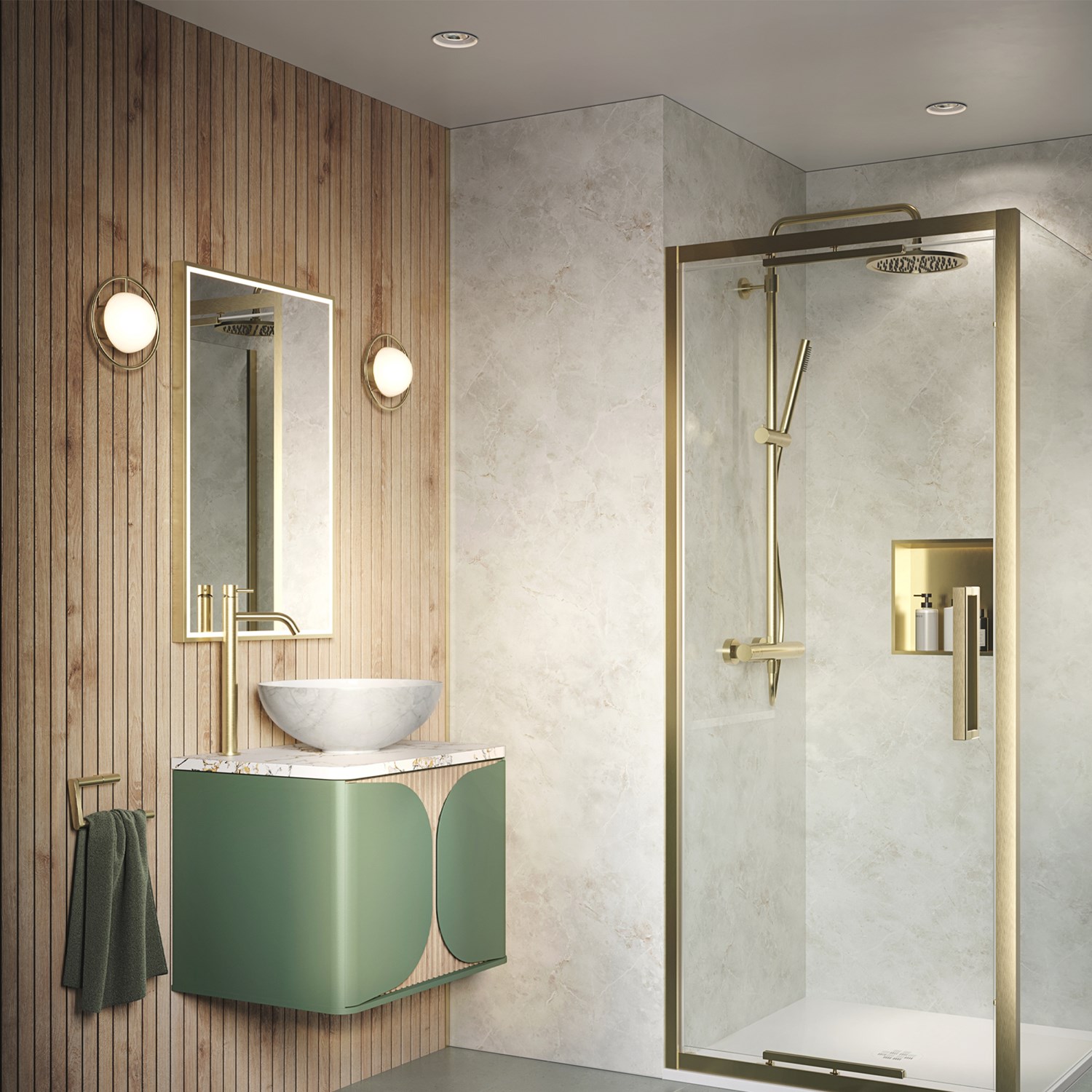 Arcade Matt Oak Laminate Ply Wood Proclick Bathroom Wall Panel 2400 x 600mm