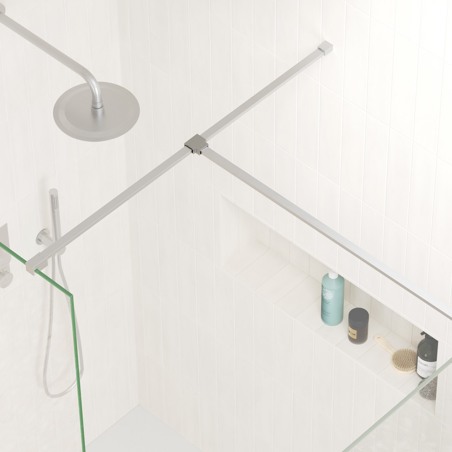 i8 Brushed Nickel T Piece Join 2 Panels