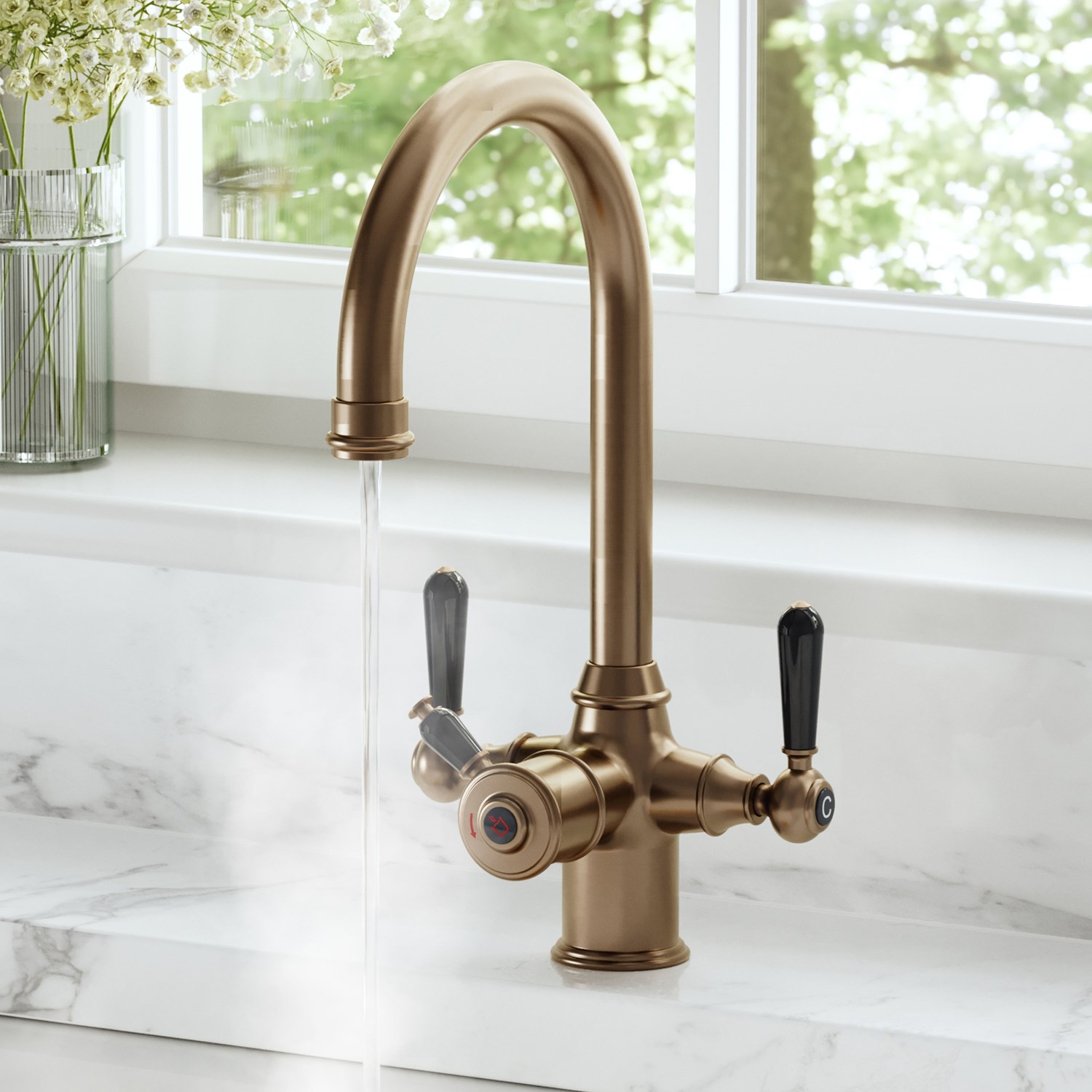 Rigel Traditional Cruciform 3 1 Instant Boiling Water Tap Boiler & Filter