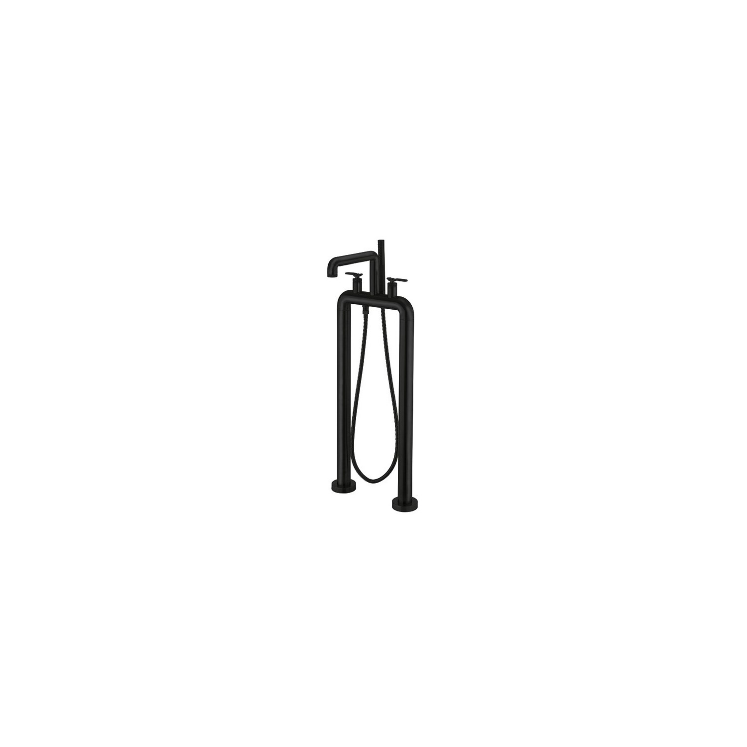 Crosswater Union Freestanding Matt Black Bath Filler & Shower Kit with Lever Handles