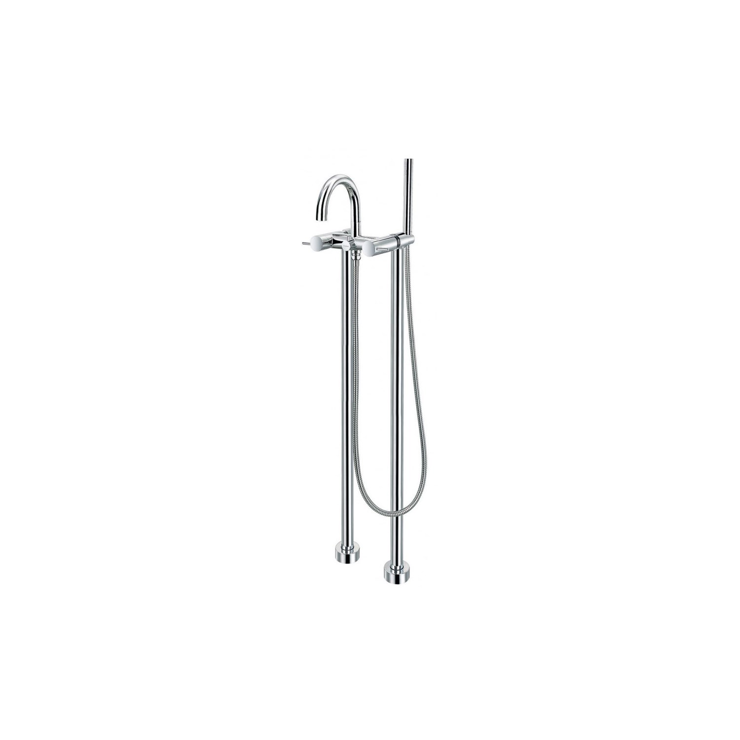 Flova Levo Floor Standing Bath Shower Mixer with Handset Kit