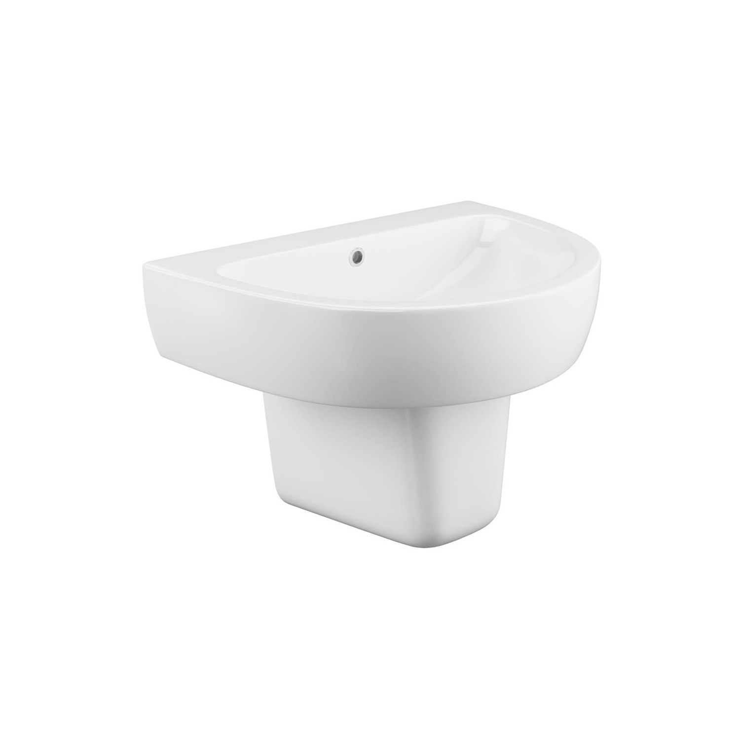 Harbour Clarity 560mm Basin & Semi Pedestal - One Tap Hole