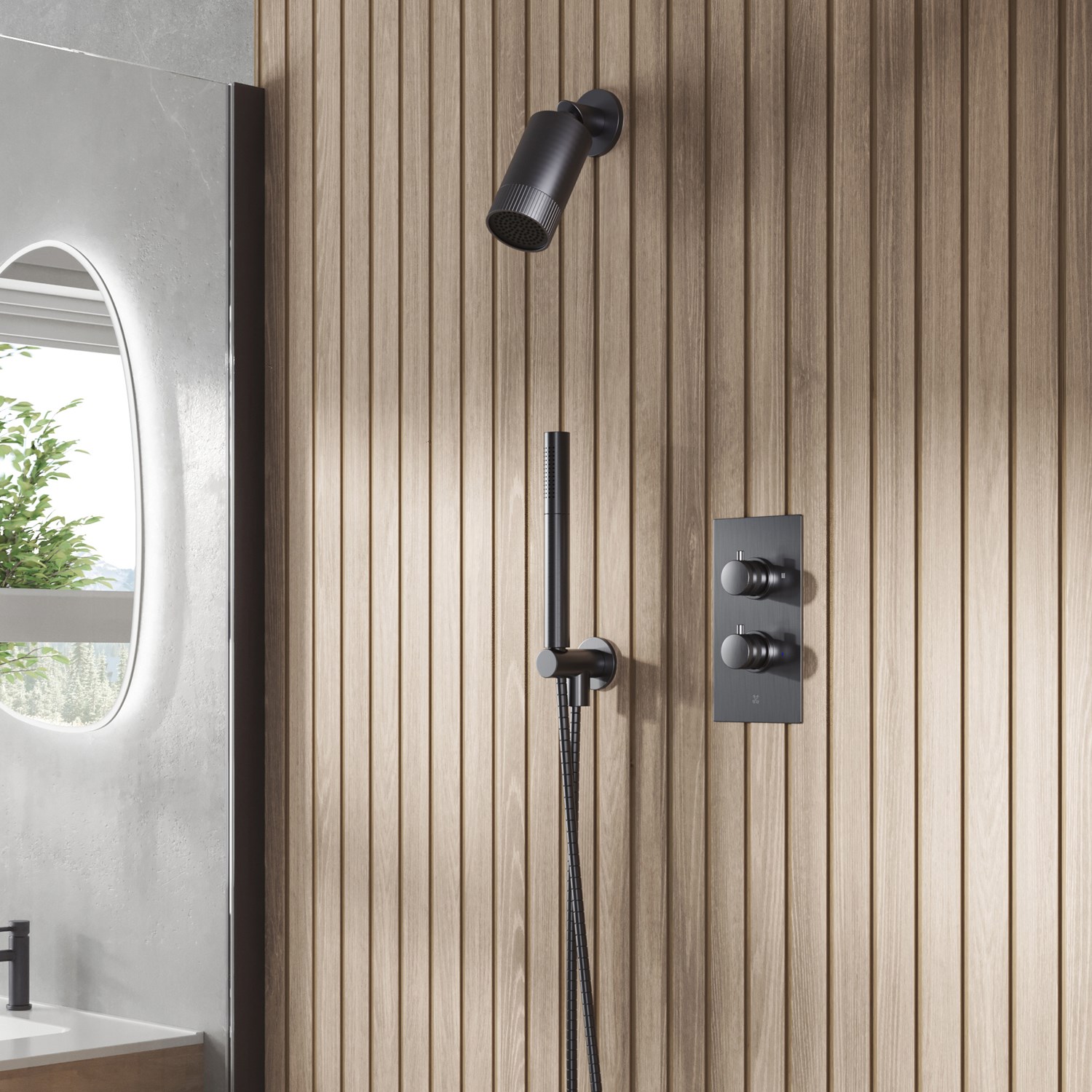 Core Shower Package with 2 Outlet Concealed Valve with Wall Mounted ...