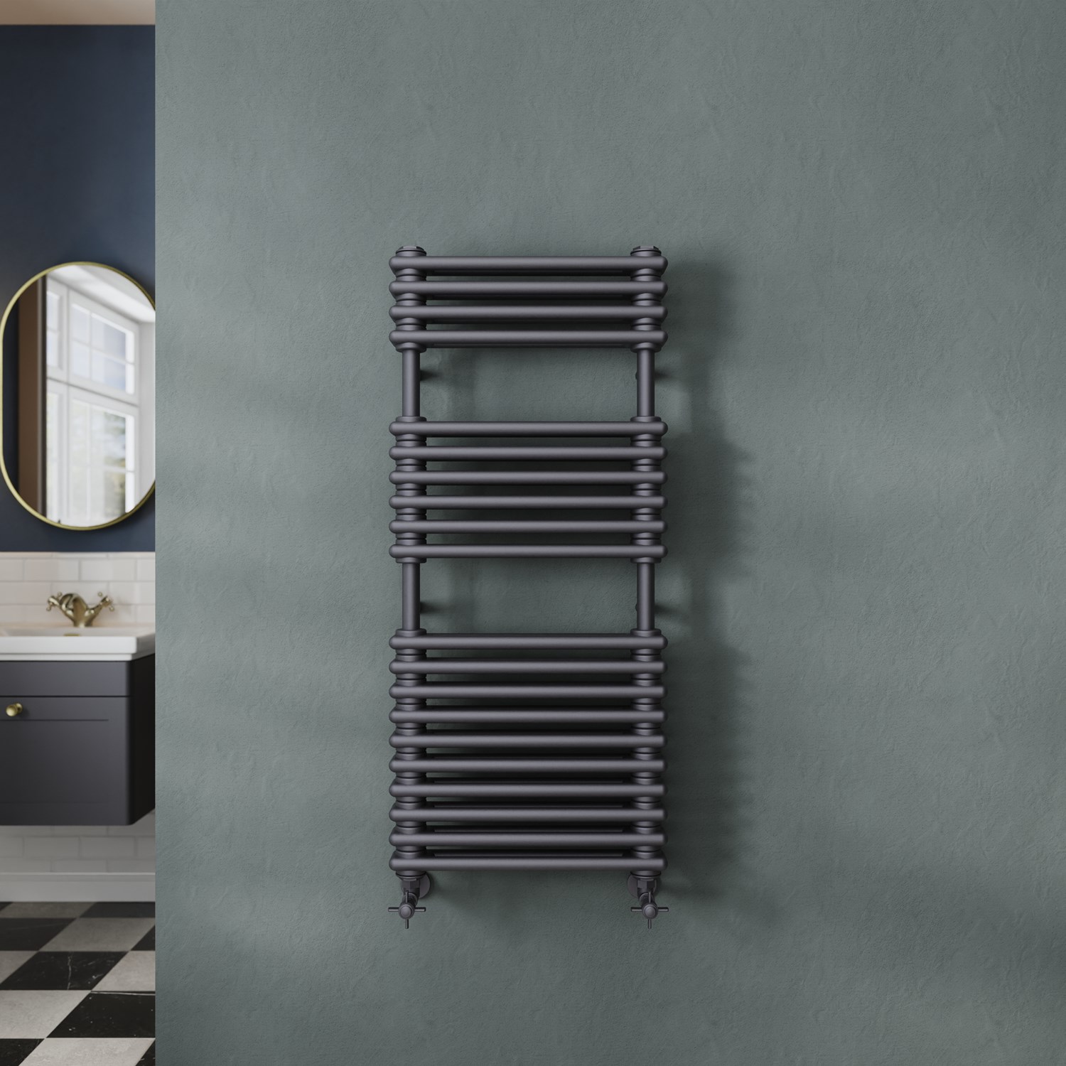 Toasty Montford Anthracite Traditional Column Heated Towel Rail