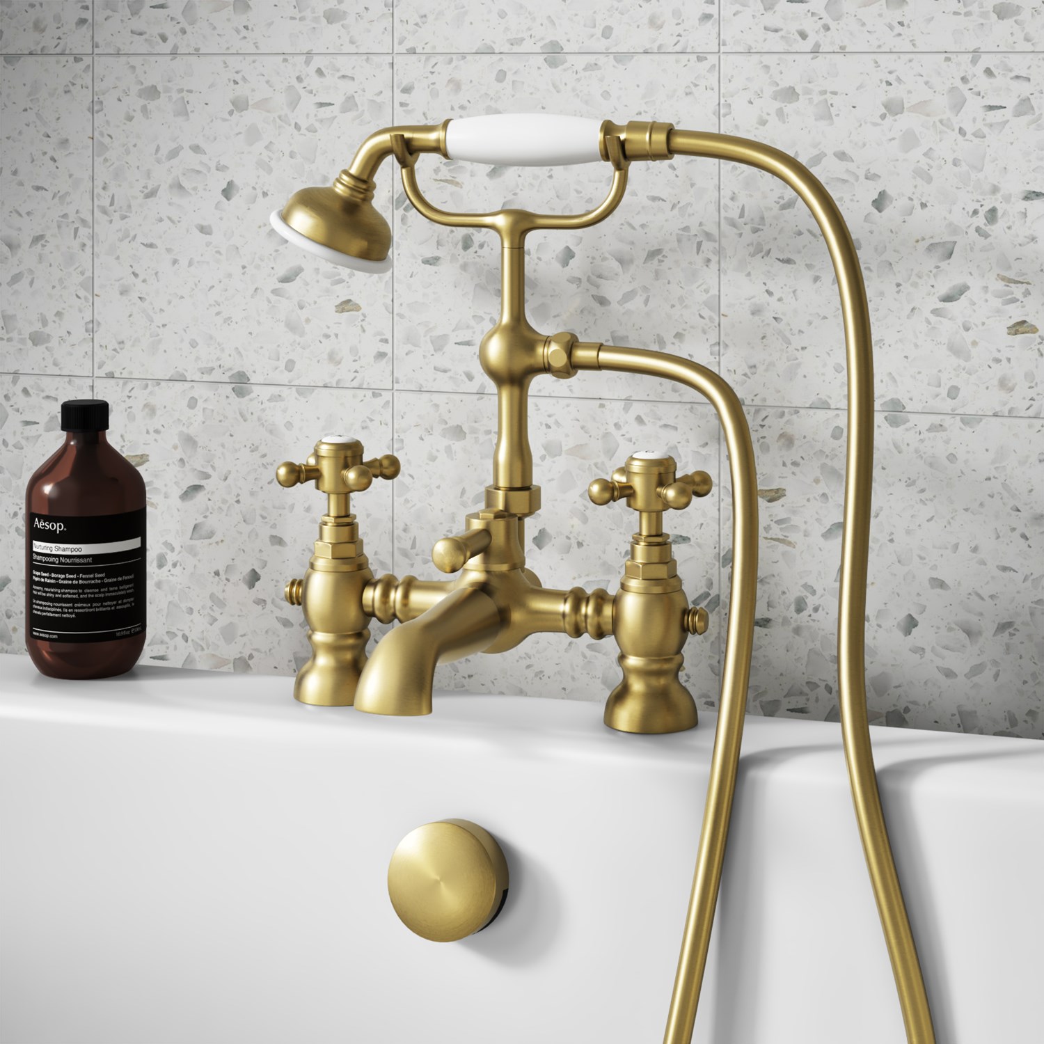 Butler & Rose Beatrice Brushed Brass Bath Shower Mixer & Kit | Tap ...