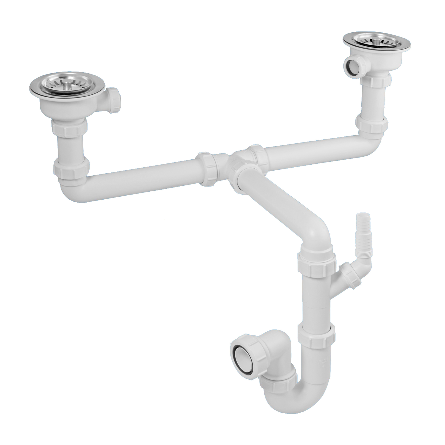 Rangemaster Double Belfast Chrome Waste Kit For Double Belfast 2 Bowl Sink