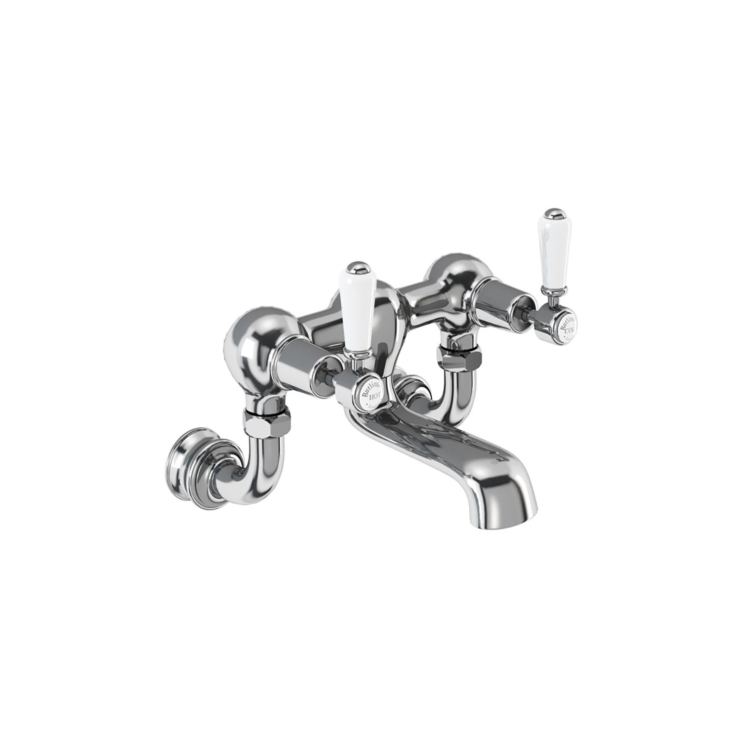 Burlington Kensington Regent Wall Mounted Bath Filler Tap with Straight Valves