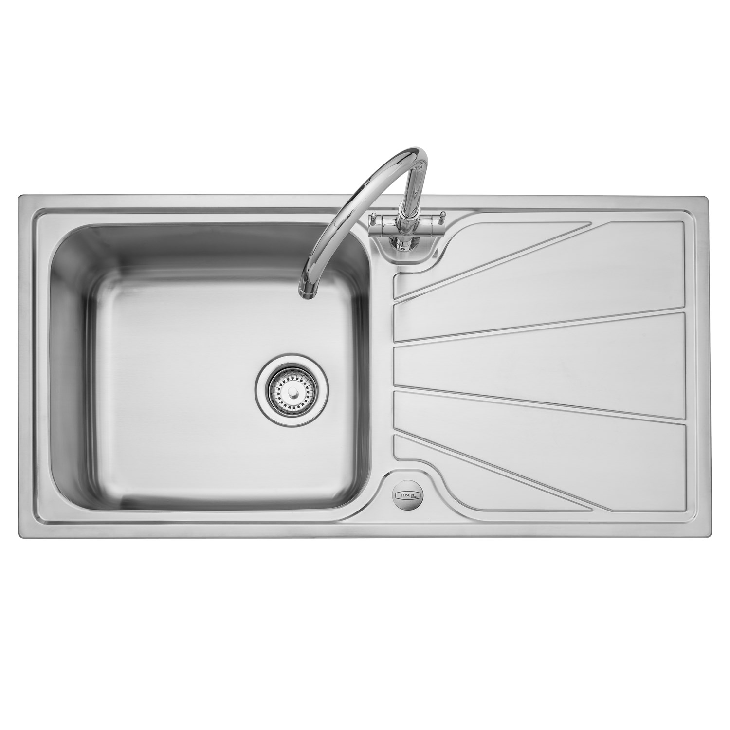 Nimbus 1 Bowl Stainless Steel Kitchen Sink Reversible Drainer 1000 x 500mm