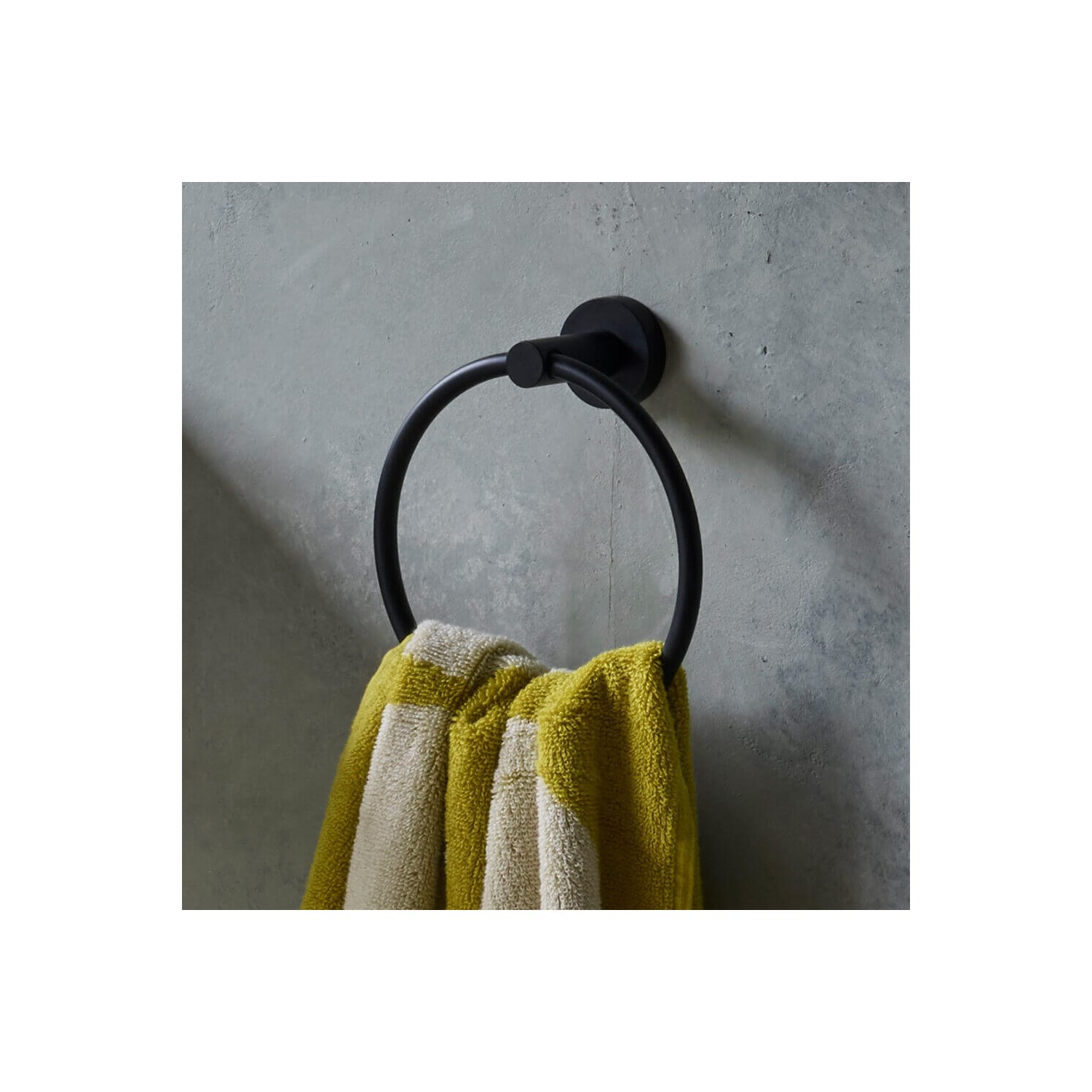 Britton Bathrooms Hoxton Towel Ring - Matt Black