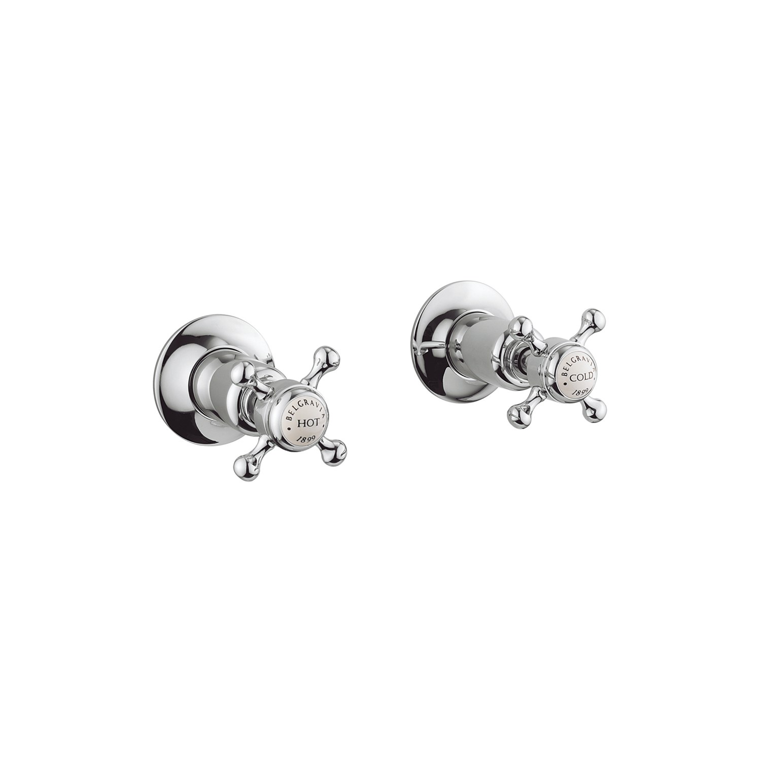 Crosswater Belgravia Crosshead Wall Mounted Hot & Cold Shut Off Valves