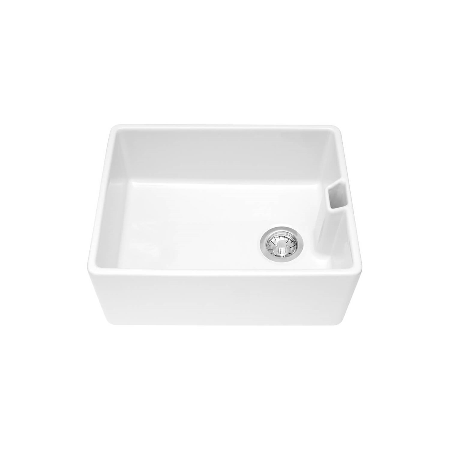 Caple Single Bowl White Ceramic Belfast Sink with Weir Overflow - 595 x 455mm