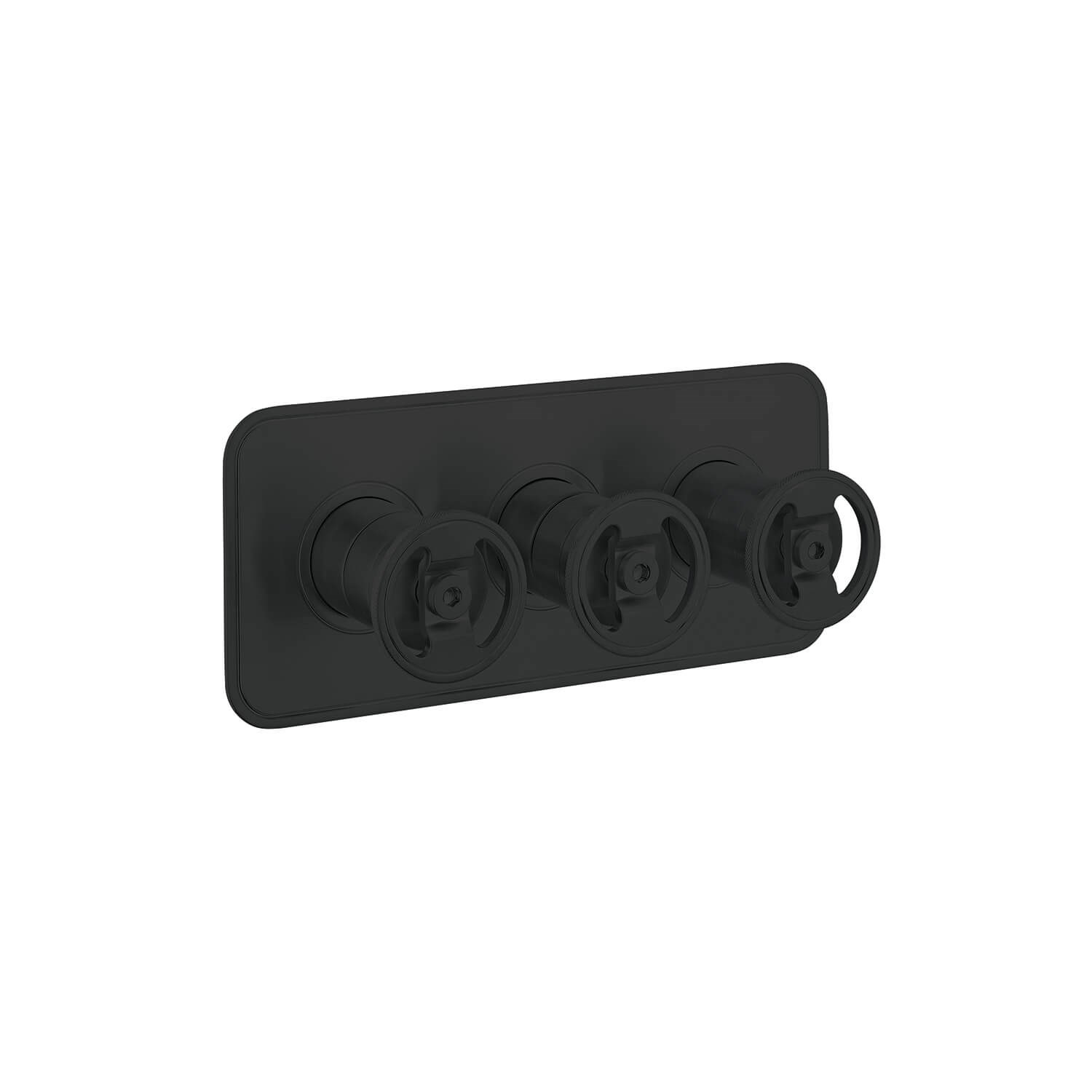 Crosswater Union WRAS Approved Matt Black 2 Outlet 3 Handle Landscape Concealed