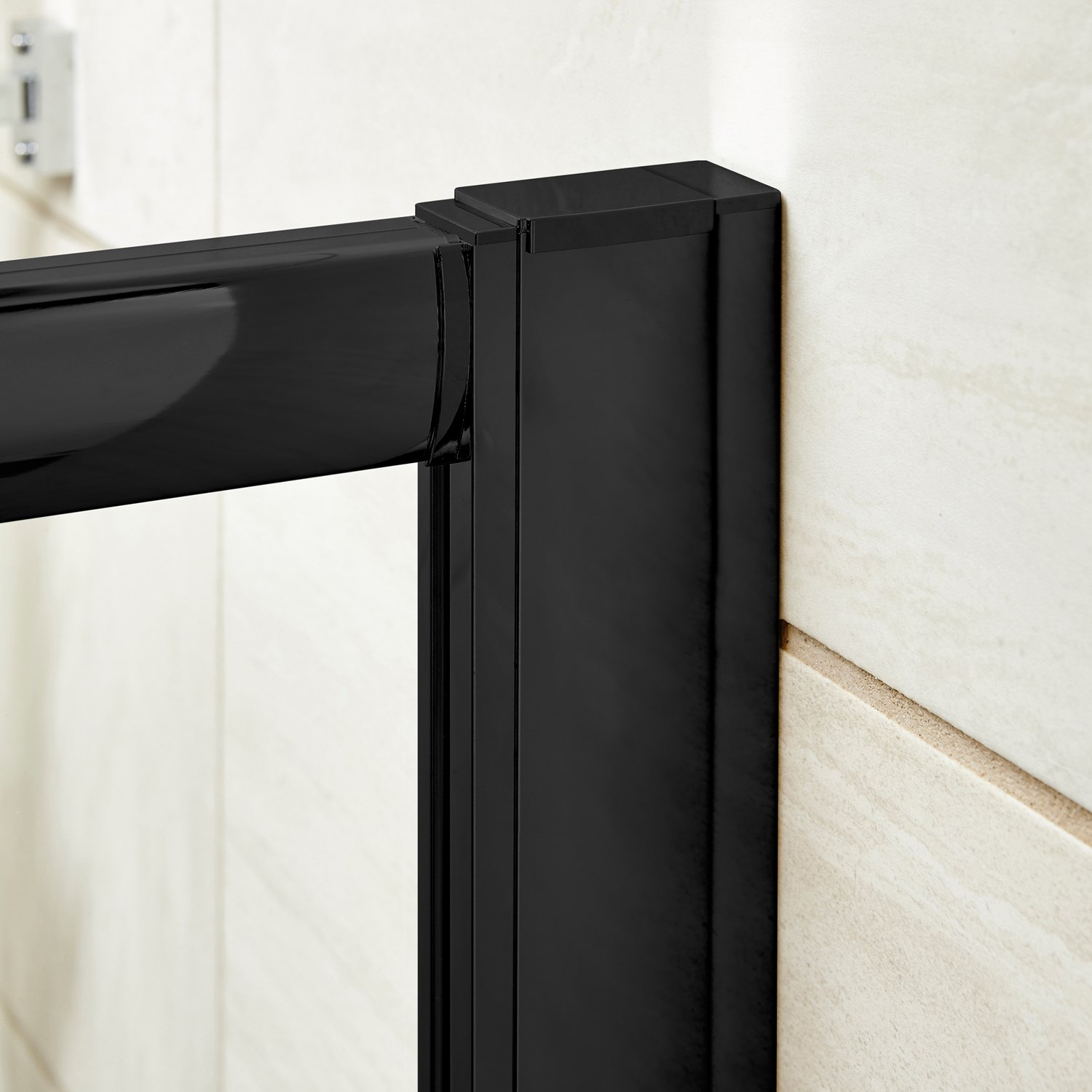 Vellamo City Matt Black 1900mm Shower Enclosure Profile Extension Kit ...