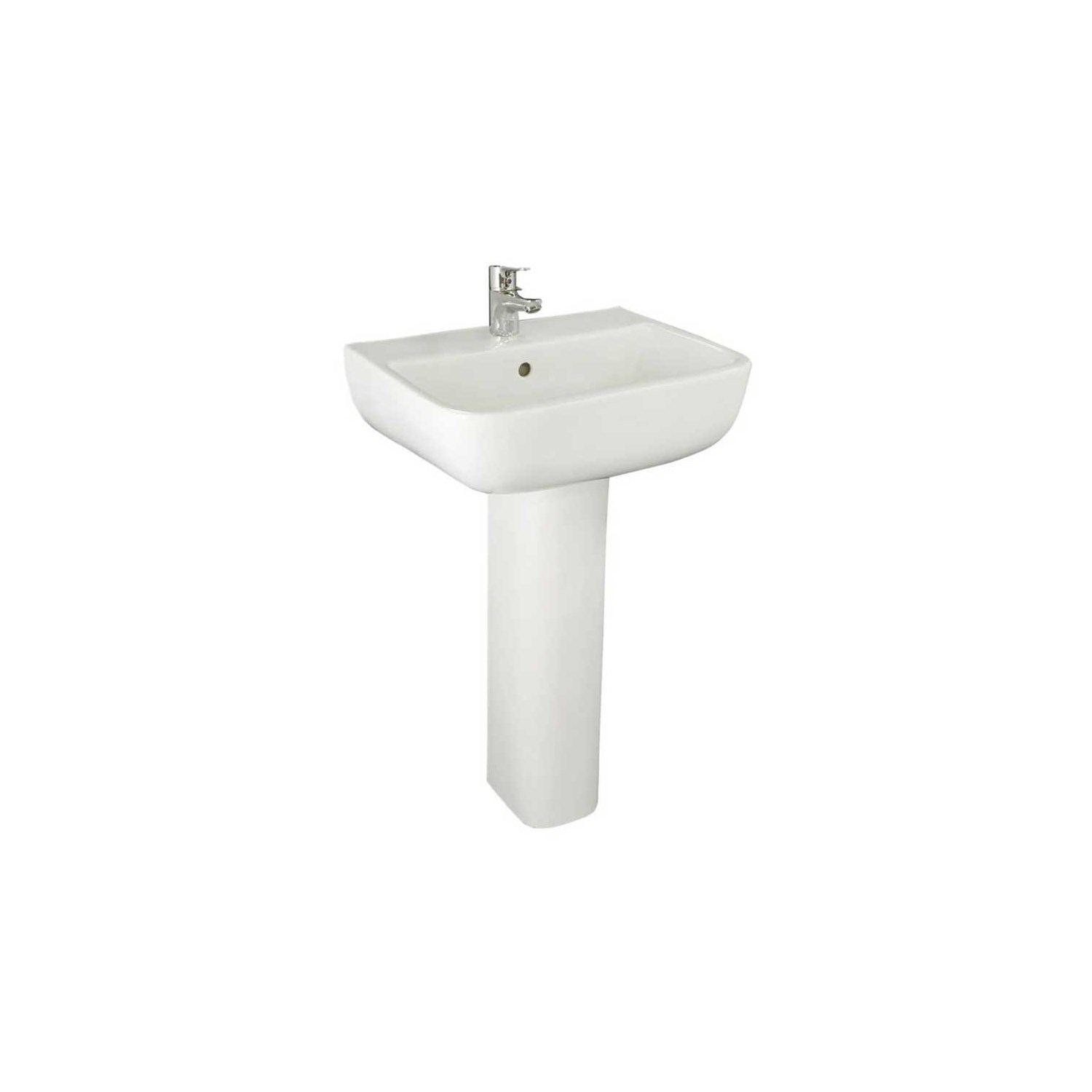 Series 600 1 Tap Hole Basin Full Pedestal 520mm