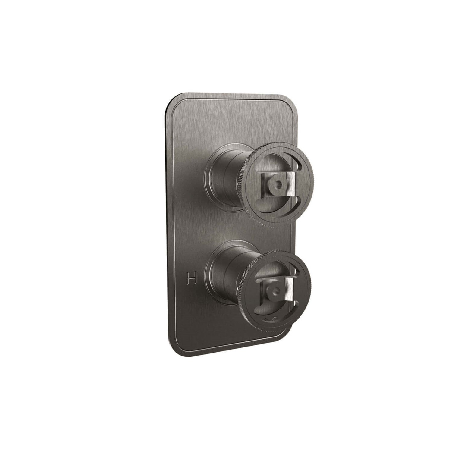 Crosswater Union 2 Outlet Concealed Thermostatic Shower Valve with Wheels - Brushed Black