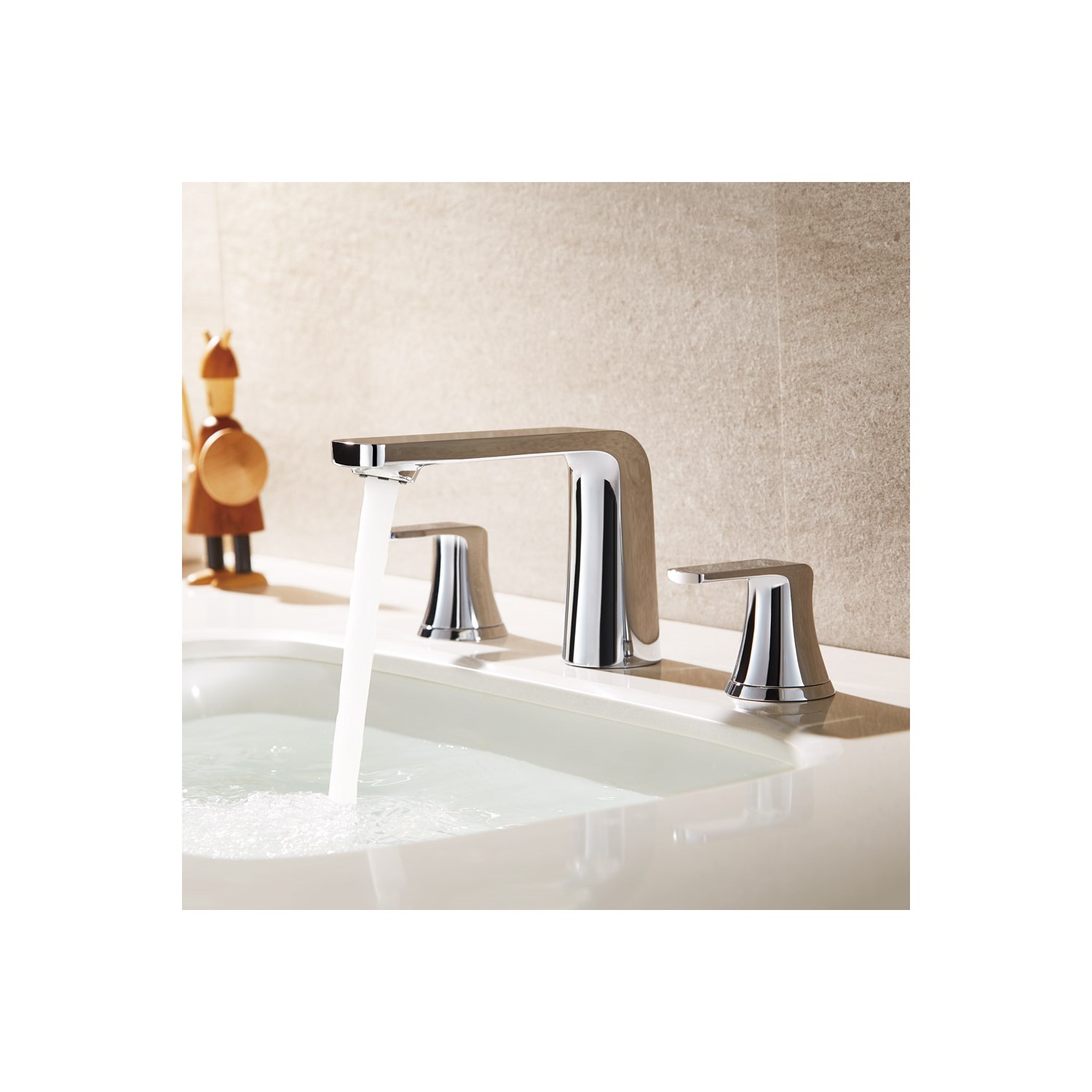 Flova Fusion 3 Hole Basin Mixer with Clicker Waste