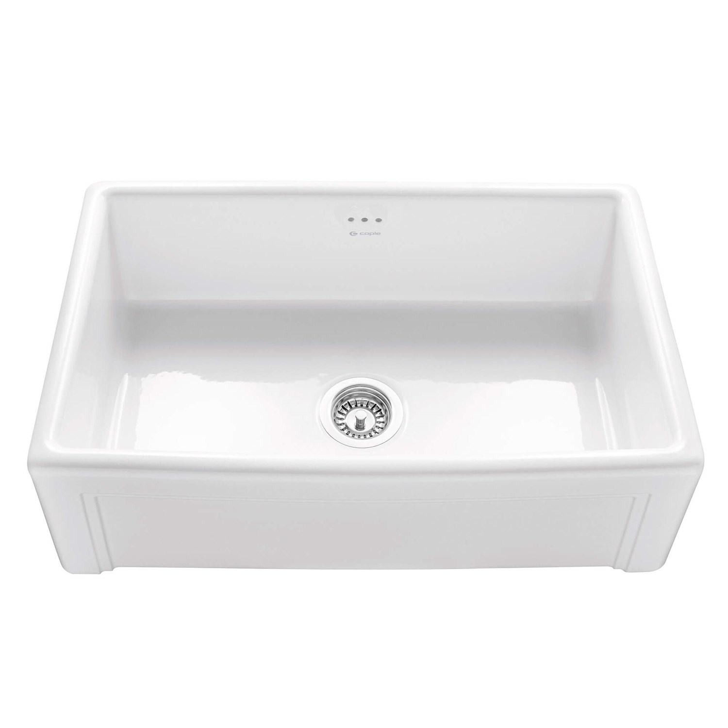 Caple Belfast Large Single Bowl White Ceramic Kitchen Sink - 760 x 460mm