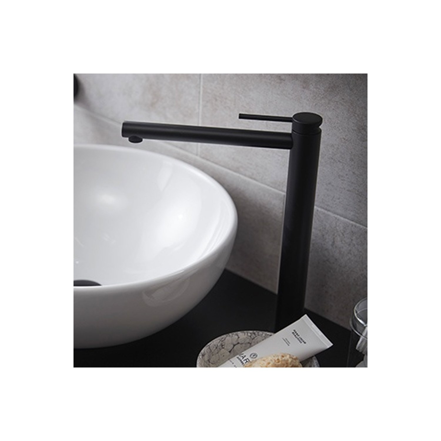Miller Matt Black Tall Mono Basin Mixer with Free Flow Waste