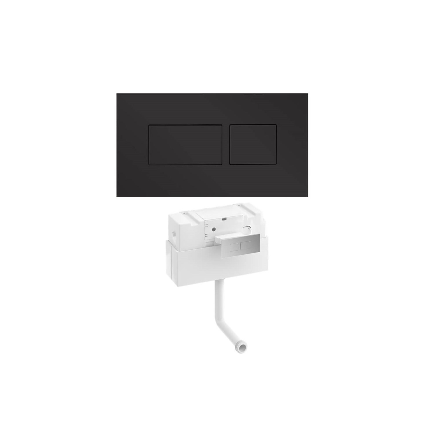 Britton Bathrooms Hoxton Dual Flush Plate and Cistern - Matt Black